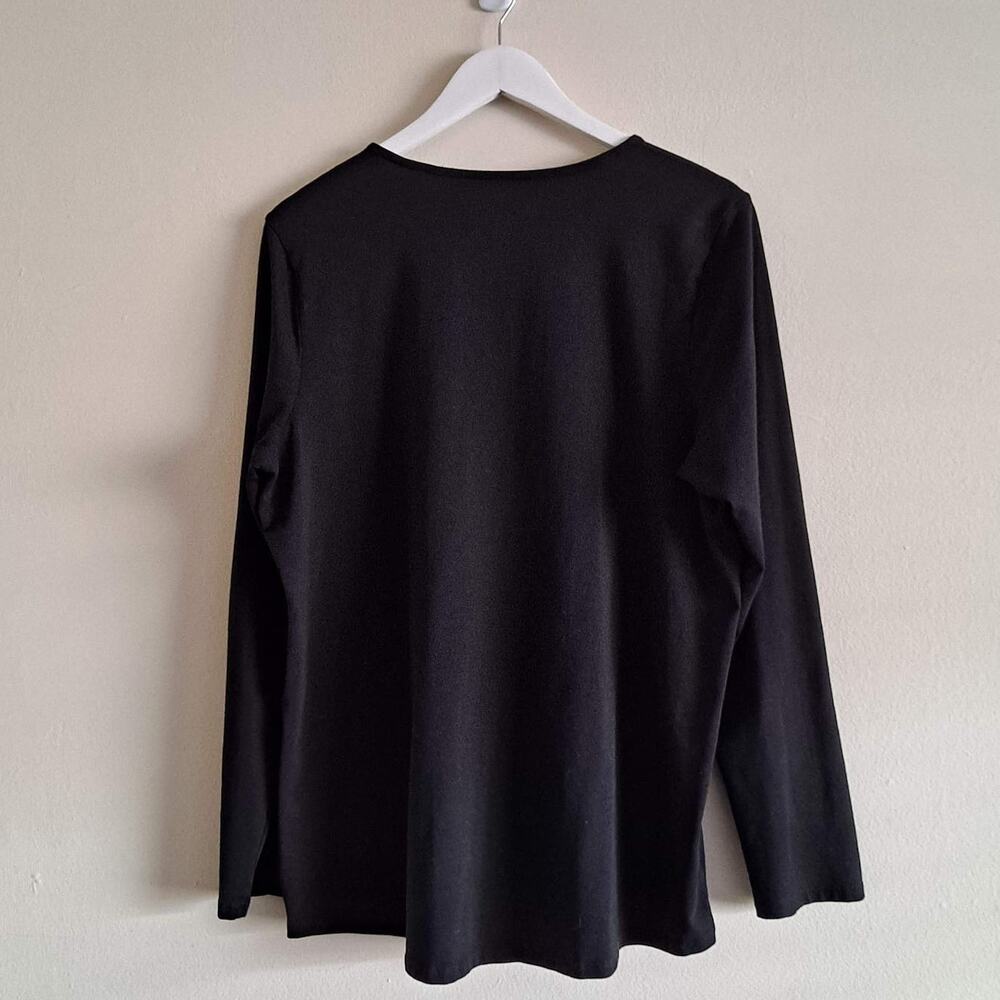 PureJill Womens Black Long Sleeve Crewneck Tee  T-Shirt Top Essential- Size XL - Picture 8 of 11